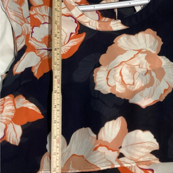 Cabi Cabiblossom Floral Top Navy Orange XS - Picture 9 of 10